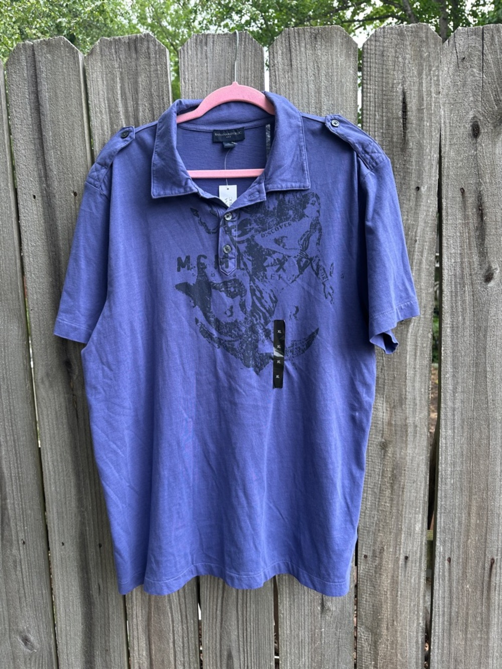 Banana Republic Purple Polo with Graphic Print XL
